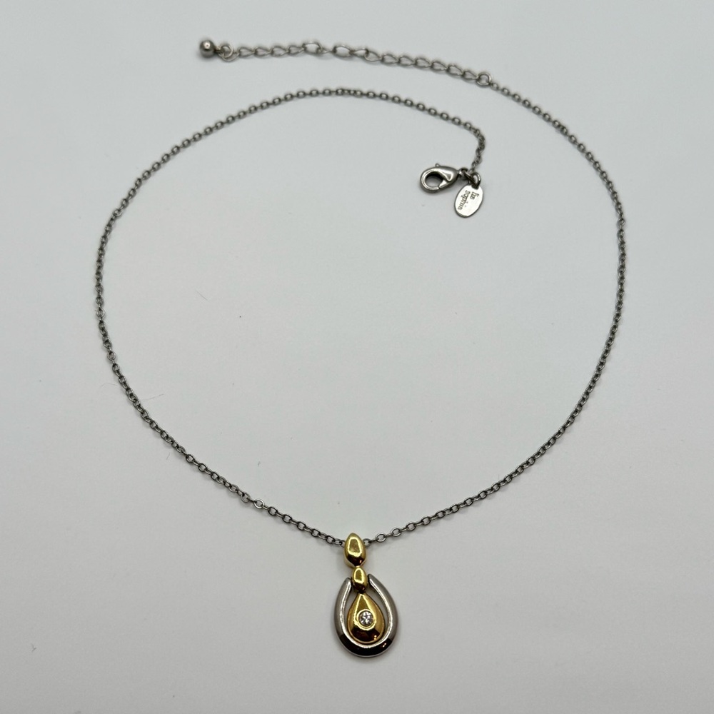 Lia Sophia Sure Thing Gold & Silver Tone Crystal Pendant Necklace
